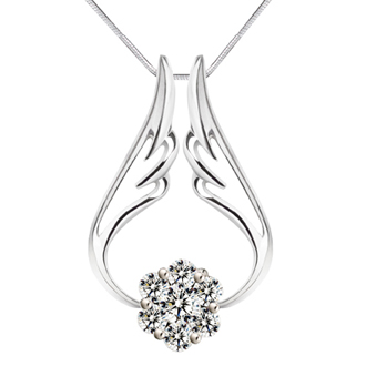 Angel's wing-18KGP Diamond pendant