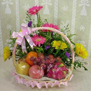 Flower and fruit basket A