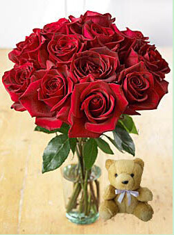 Roses and bear