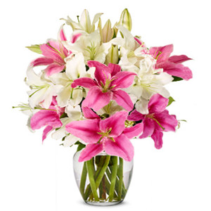 White  and pink Lilies banquet